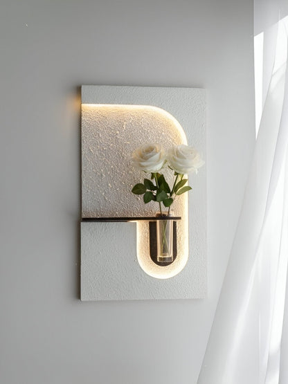 Modern LED Wall Mounted Flower Vase Light – U‑Shape Textured Panel DR Homes