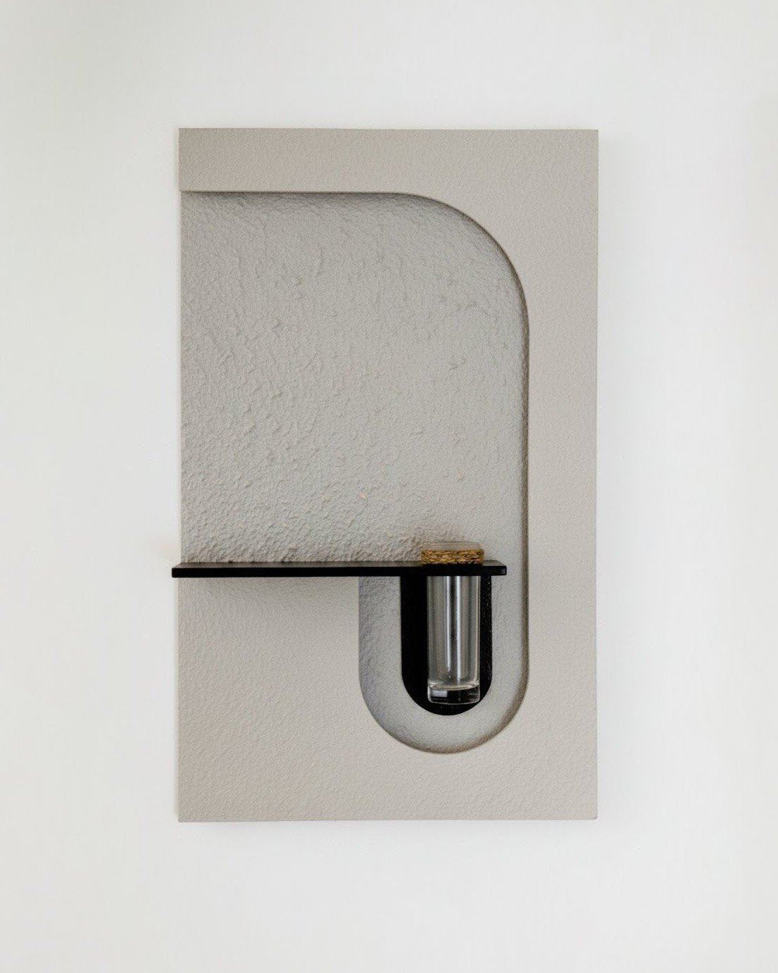 Modern LED Wall Mounted Flower Vase Light – U‑Shape Textured Panel DR Homes