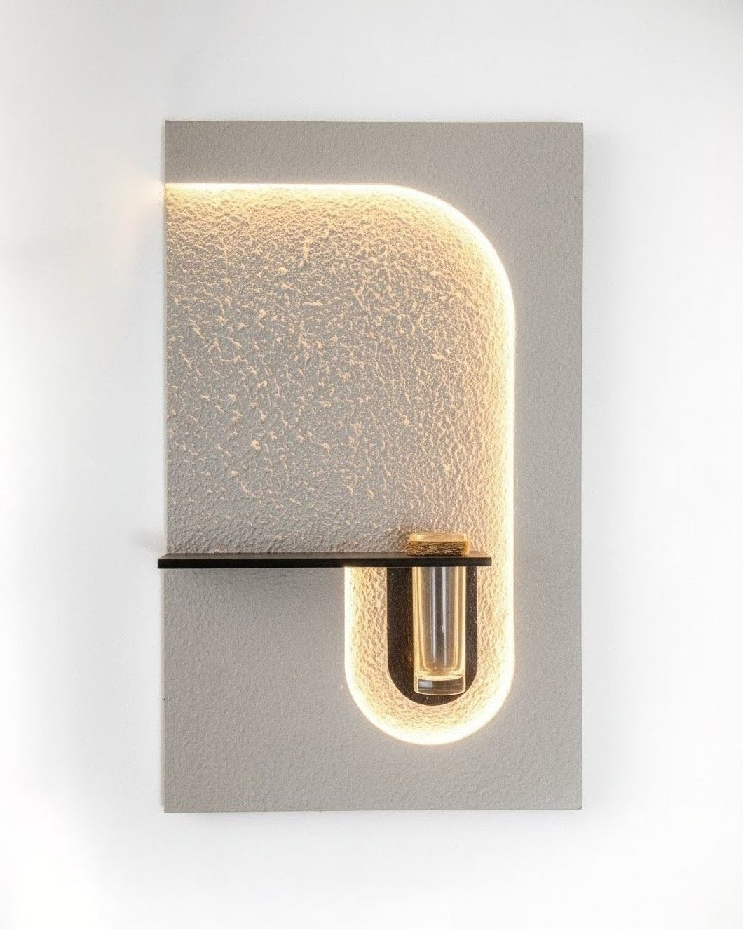 Modern LED Wall Mounted Flower Vase Light – U‑Shape Textured Panel DR Homes