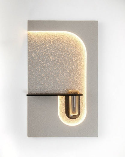 Modern LED Wall Mounted Flower Vase Light – U‑Shape Textured Panel DR Homes