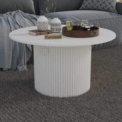 DR Homes Modern Round Solid Wood Coffee Table