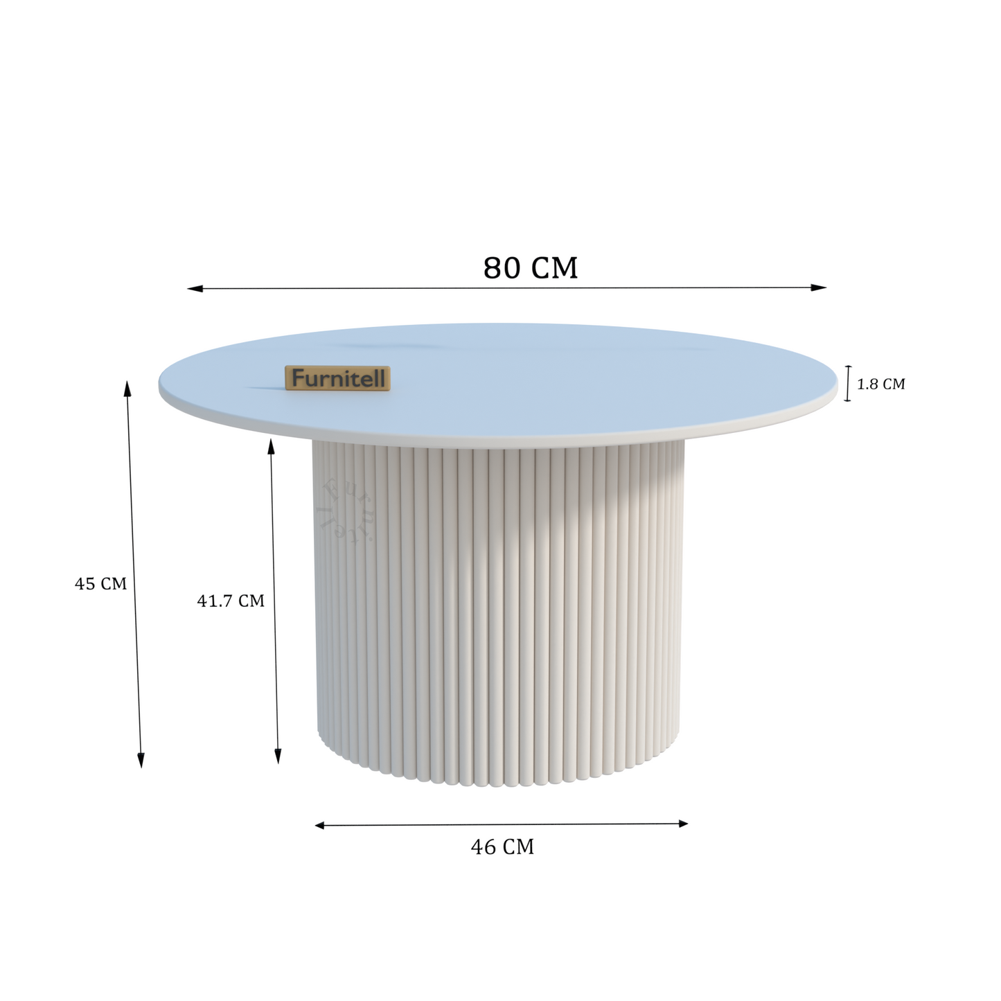 DR Homes Modern Round Solid Wood Coffee Table