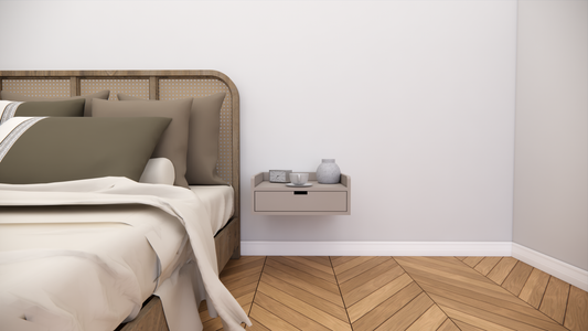 Modern Floating Nightstand with Drawer - Wall Mounted Bedside Table