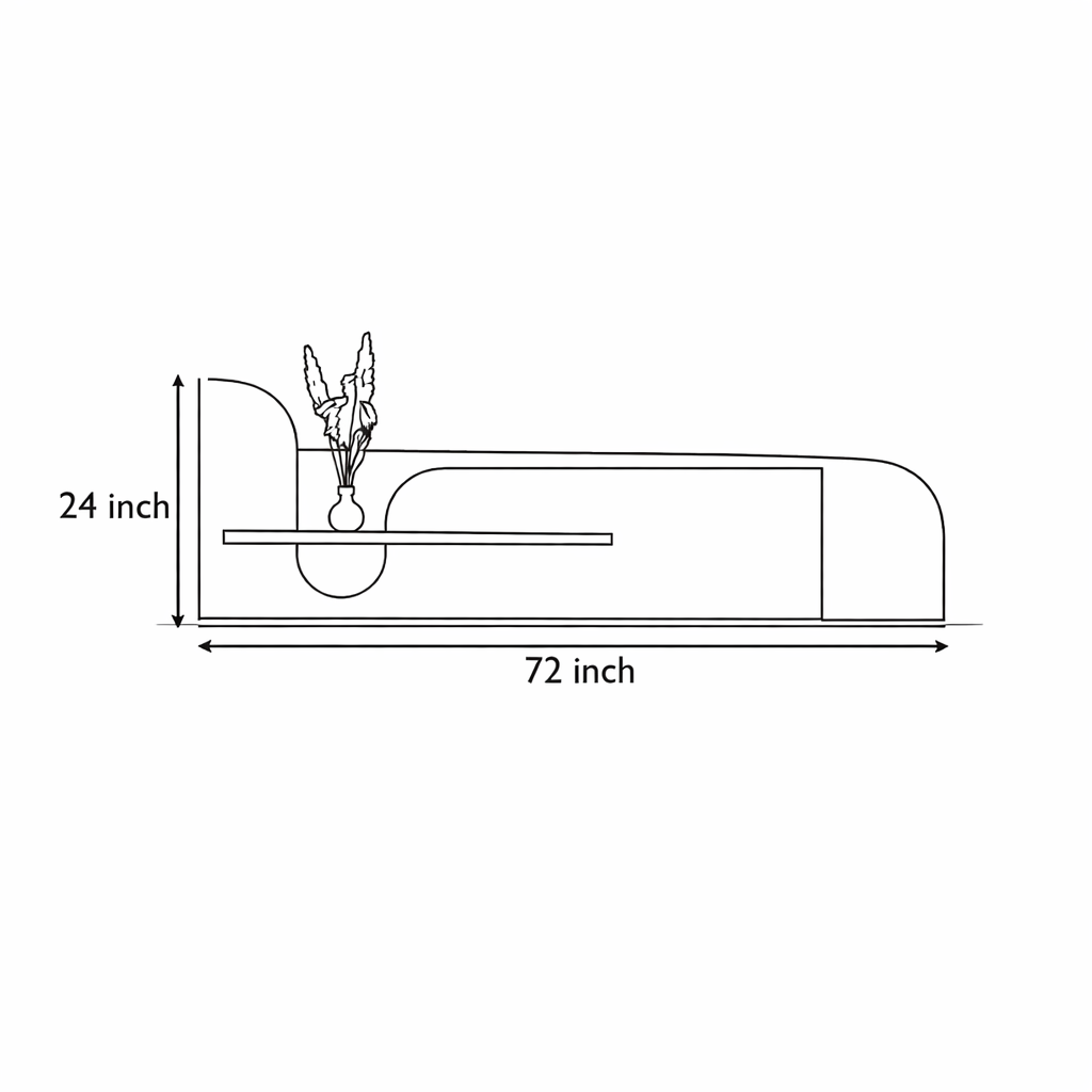 Modern Wooden Wall Shelf with LED Light