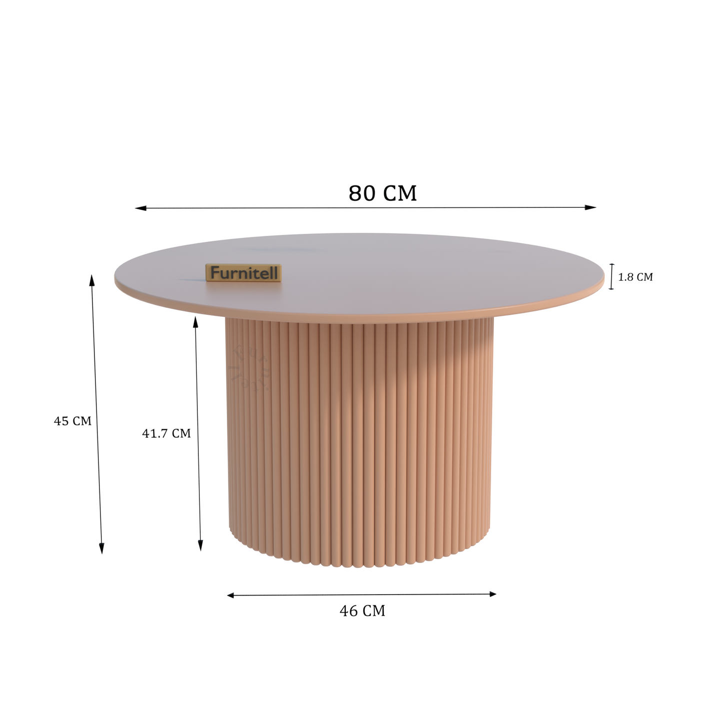 DR Homes Modern Round Solid Wood Coffee Table