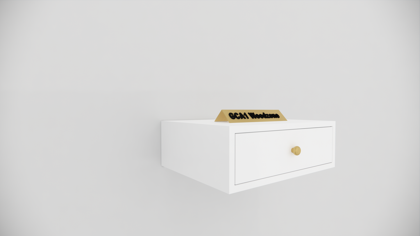 Wall Mounted Wooden Bedside Table with Drawer Storage for Bedroom