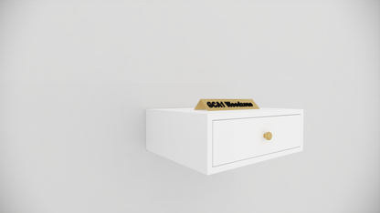 Wall Mounted Wooden Bedside Table with Drawer Storage for Bedroom