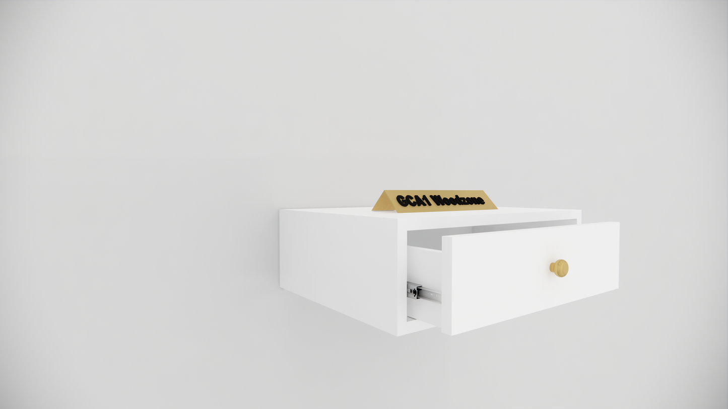 Wall Mounted Wooden Bedside Table with Drawer Storage for Bedroom