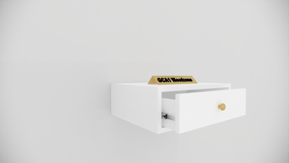 Wall Mounted Wooden Bedside Table with Drawer Storage for Bedroom