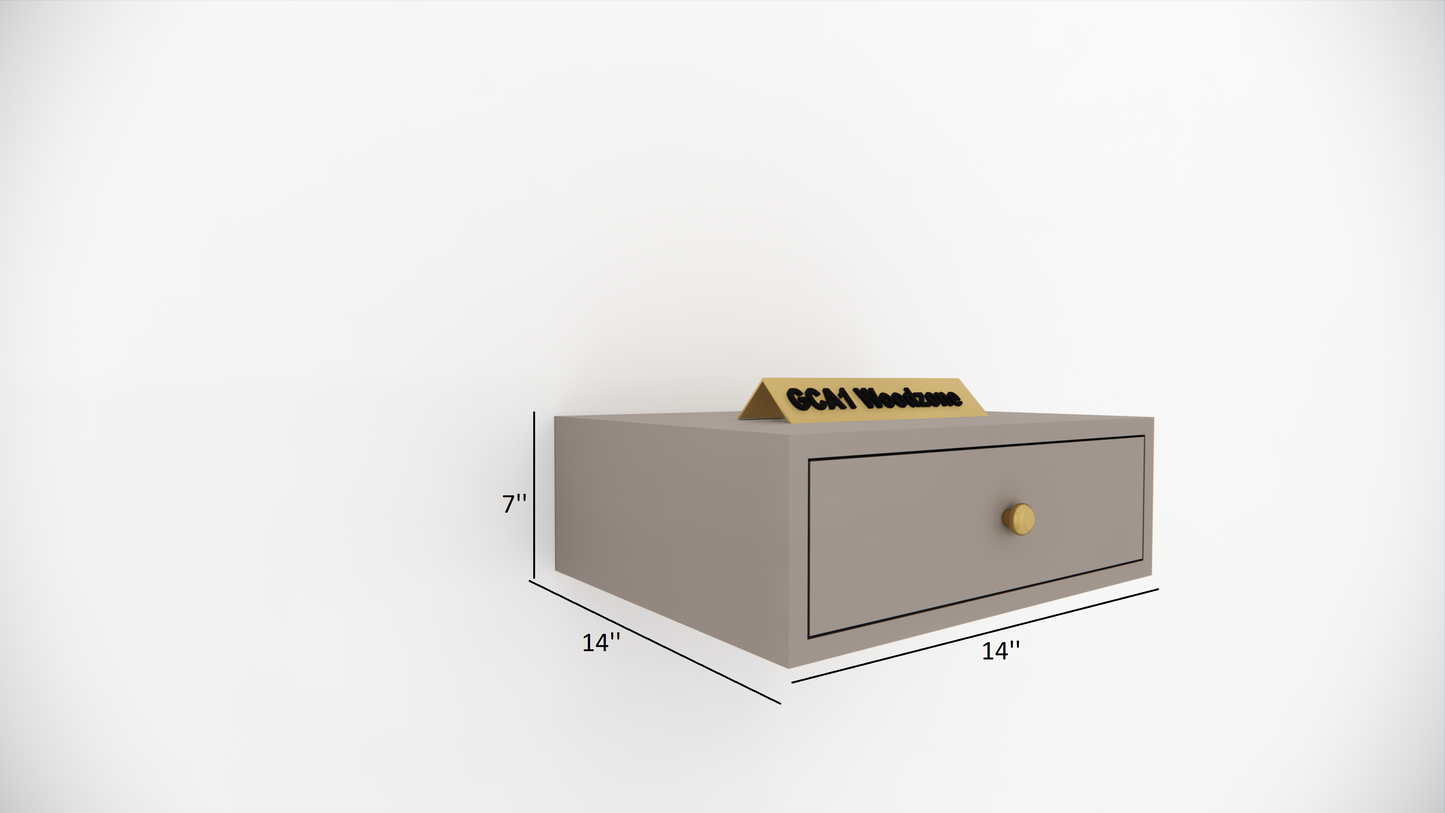 Wall Mounted Wooden Bedside Table with Drawer Storage for Bedroom