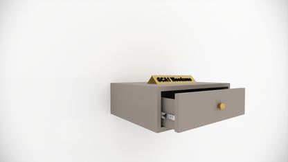 Wall Mounted Wooden Bedside Table with Drawer Storage for Bedroom