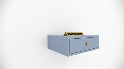 Wall Mounted Wooden Bedside Table with Drawer Storage for Bedroom