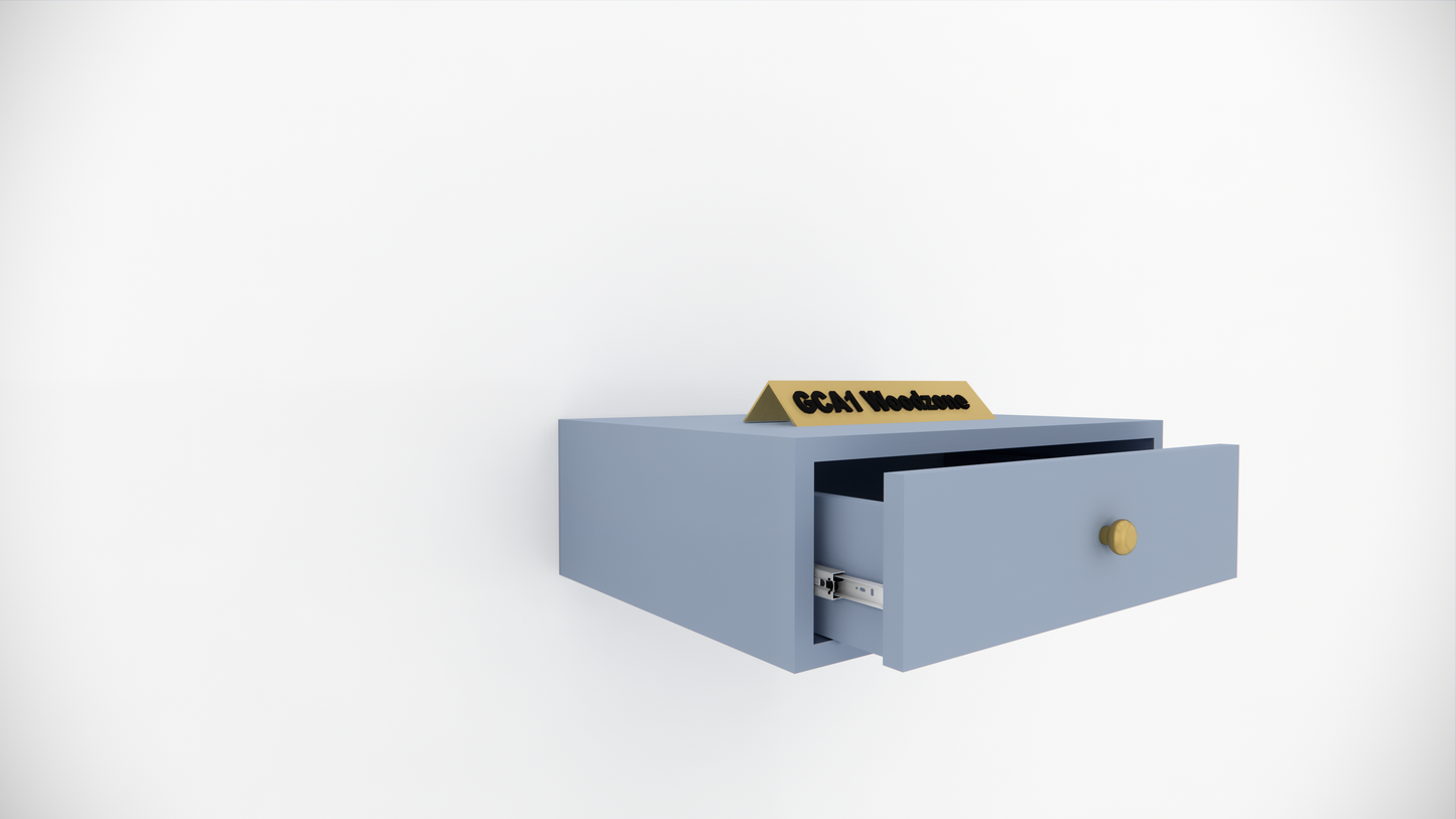 Wall Mounted Wooden Bedside Table with Drawer Storage for Bedroom