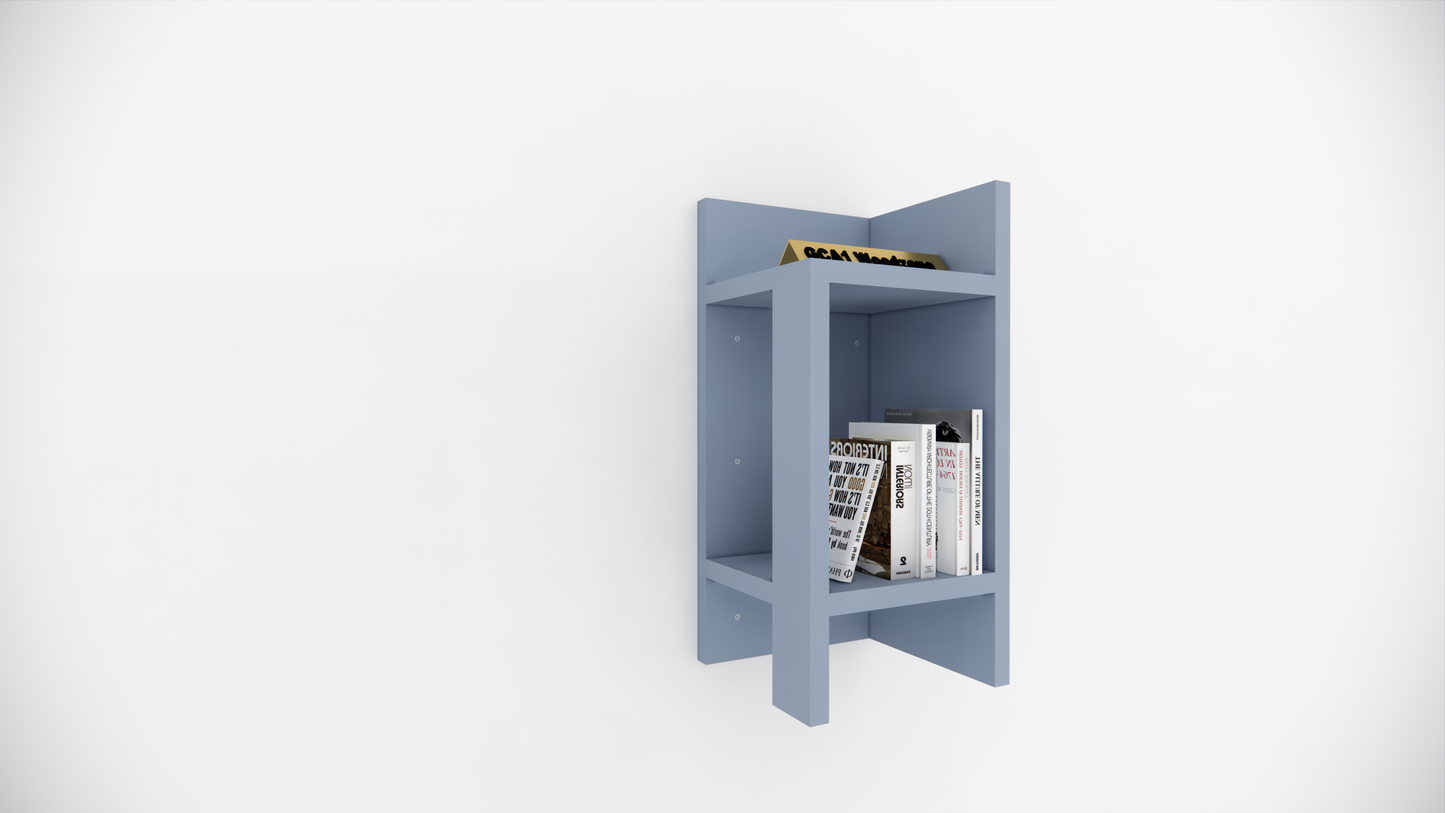 Modern Wooden Bedside Table with Open Storage Shelf for Bedroom