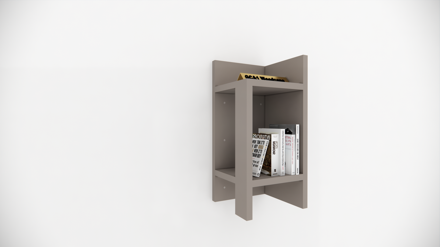 Modern Wooden Bedside Table with Open Storage Shelf for Bedroom