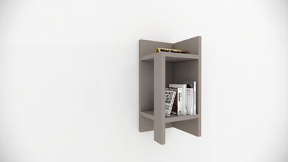 Modern Wooden Bedside Table with Open Storage Shelf for Bedroom