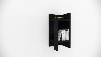 Modern Wooden Bedside Table with Open Storage Shelf for Bedroom