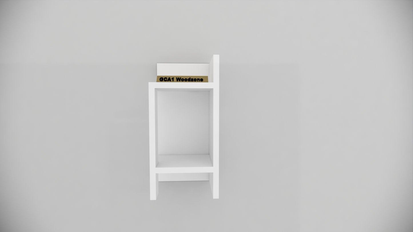 Modern Wooden Bedside Table with Open Storage Shelf for Bedroom