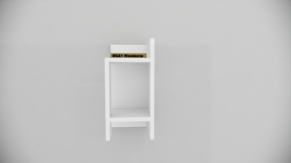 Modern Wooden Bedside Table with Open Storage Shelf for Bedroom