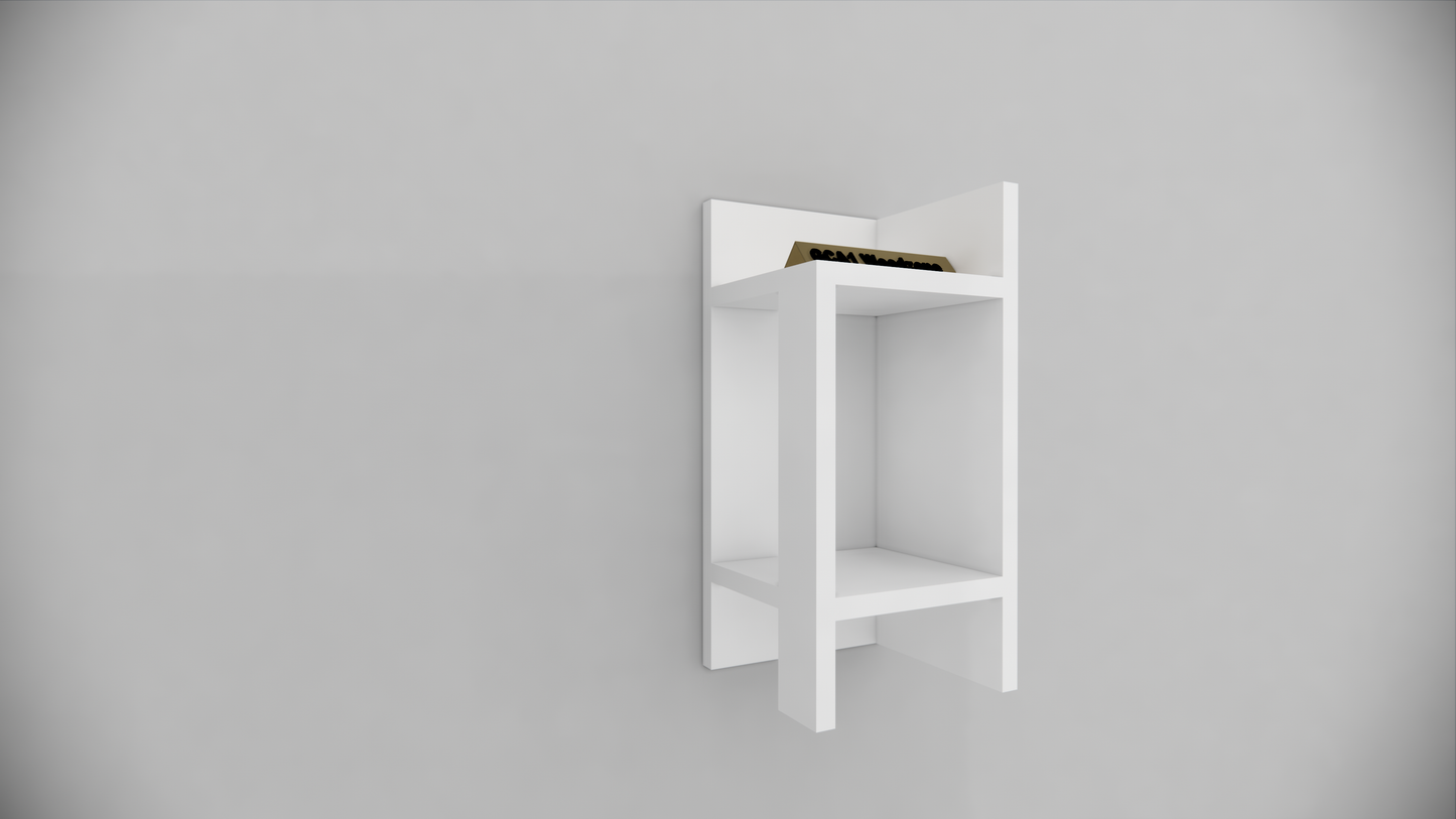 Modern Wooden Bedside Table with Open Storage Shelf for Bedroom