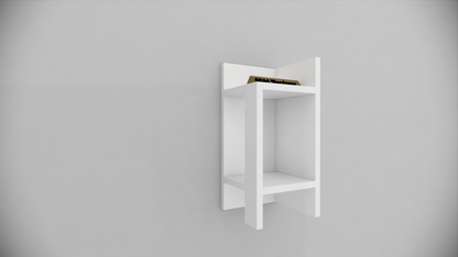 Modern Wooden Bedside Table with Open Storage Shelf for Bedroom