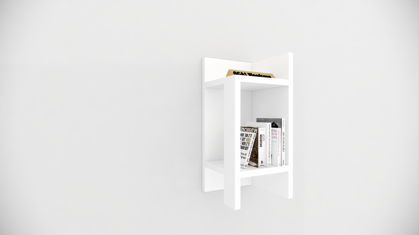 Modern Wooden Bedside Table with Open Storage Shelf for Bedroom