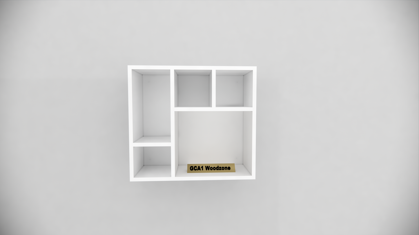 Modern 5 Compartment Wall Mounted Storage Display Shelf for Living Room