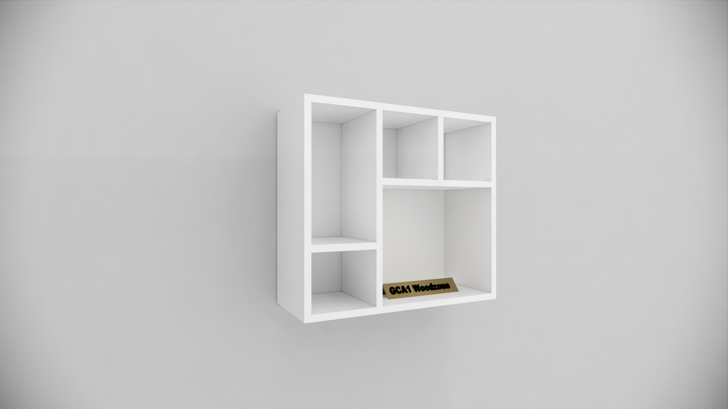 Modern 5 Compartment Wall Mounted Storage Display Shelf for Living Room