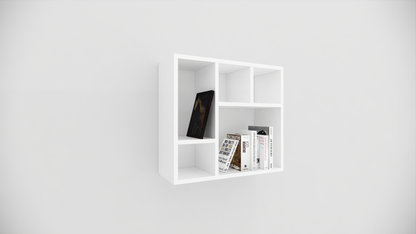 Modern 5 Compartment Wall Mounted Storage Display Shelf for Living Room