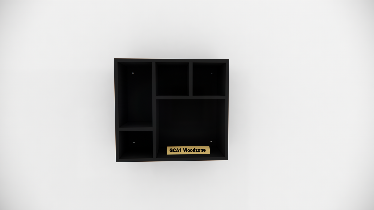 Modern 5 Compartment Wall Mounted Storage Display Shelf for Living Room