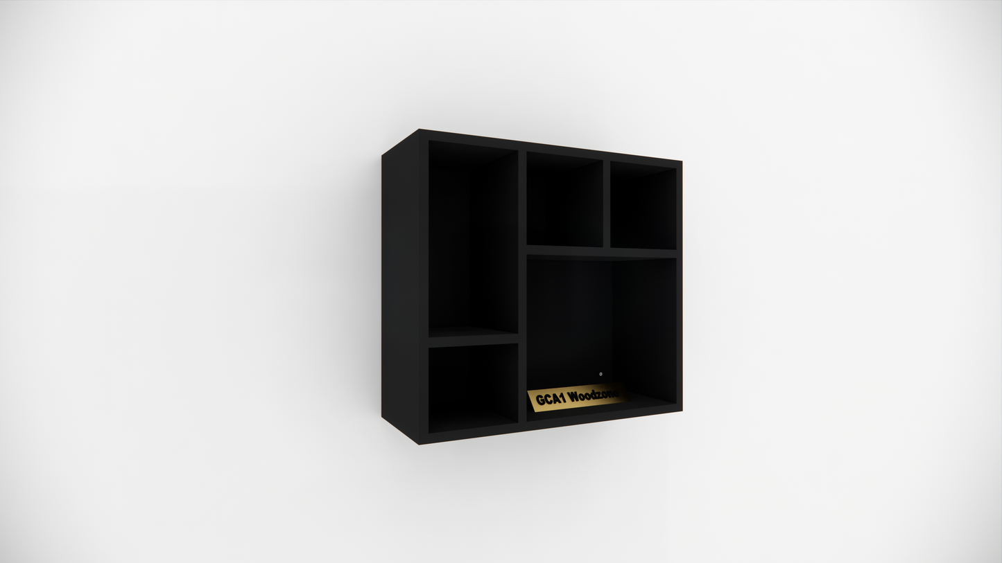 Modern 5 Compartment Wall Mounted Storage Display Shelf for Living Room