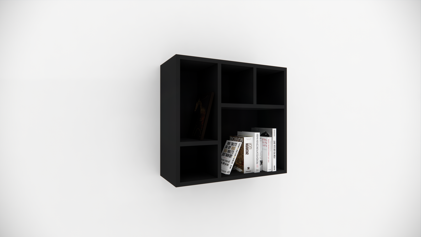 Modern 5 Compartment Wall Mounted Storage Display Shelf for Living Room