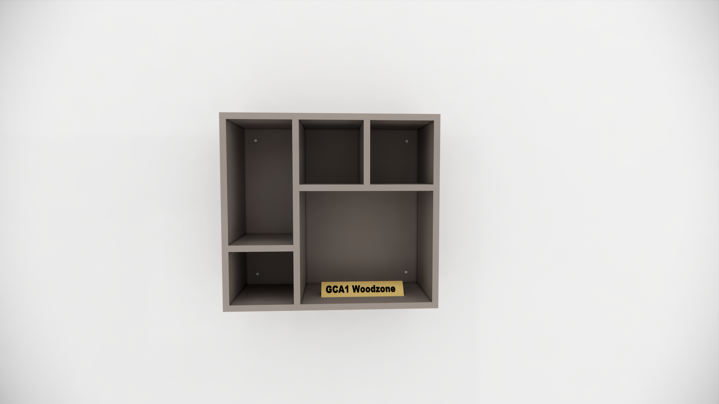 Modern 5 Compartment Wall Mounted Storage Display Shelf for Living Room