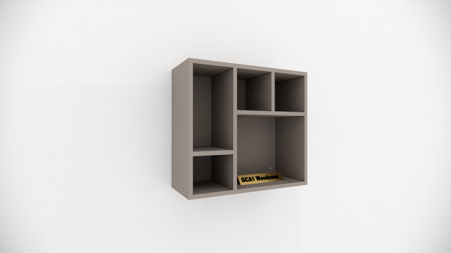 Modern 5 Compartment Wall Mounted Storage Display Shelf for Living Room