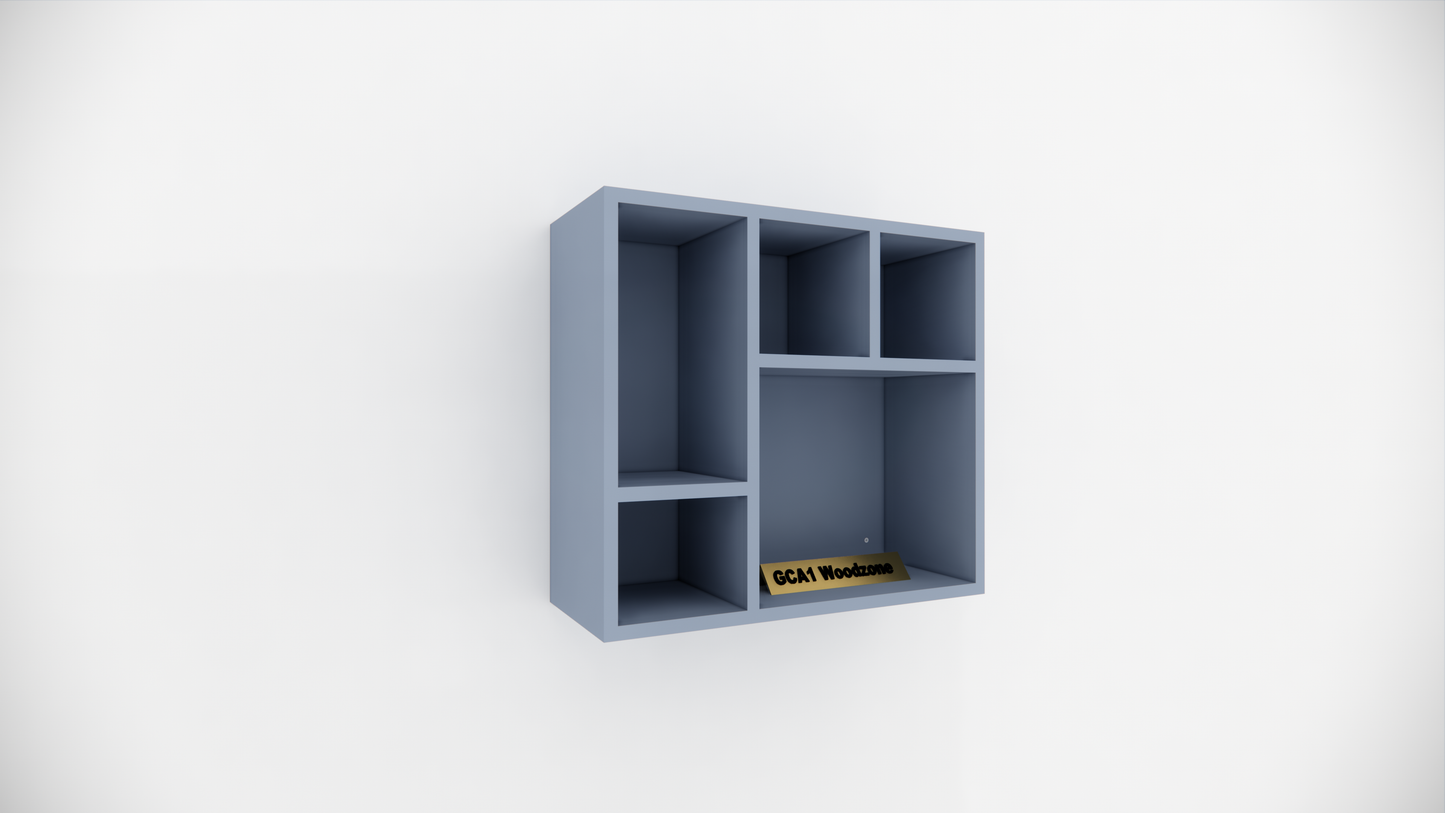 Modern 5 Compartment Wall Mounted Storage Display Shelf for Living Room