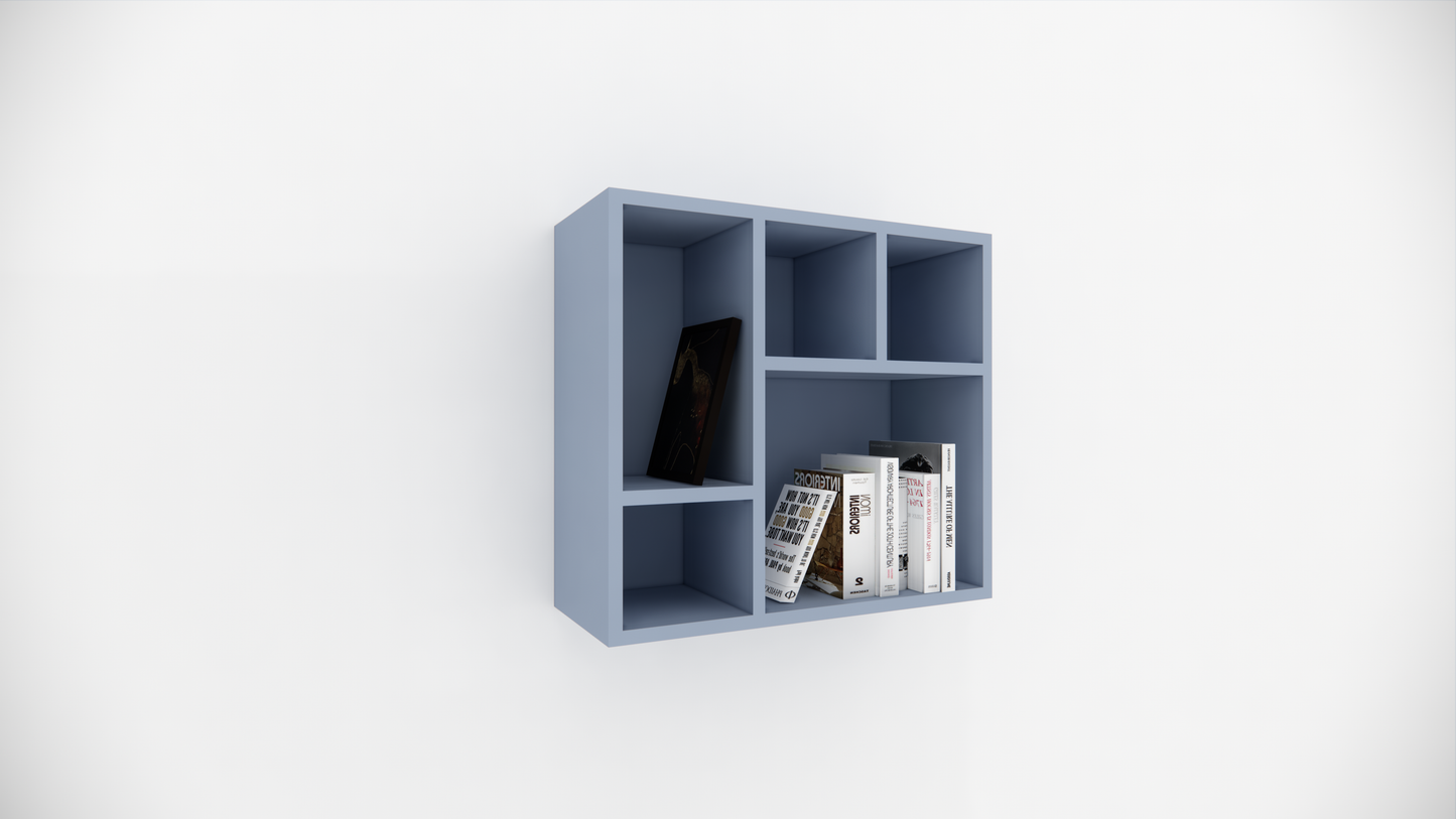 Modern 5 Compartment Wall Mounted Storage Display Shelf for Living Room