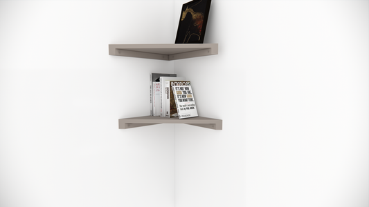 Modern Corner Wall Mounted Floating Shelf Set of 2