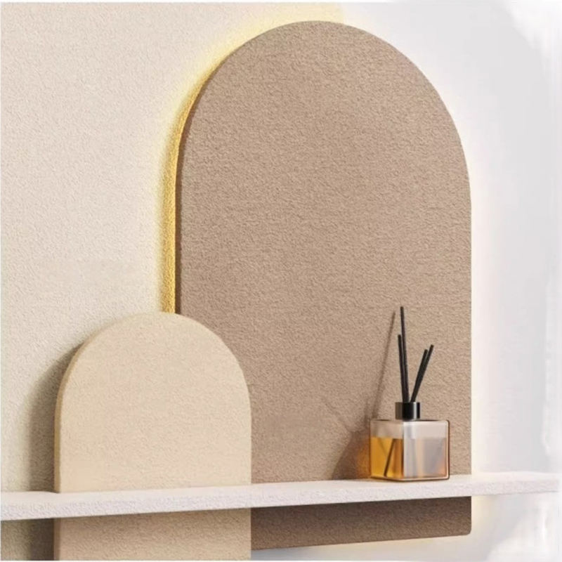 Sandstone LED Wall Art Panel with Pampas Shelf DR Homes