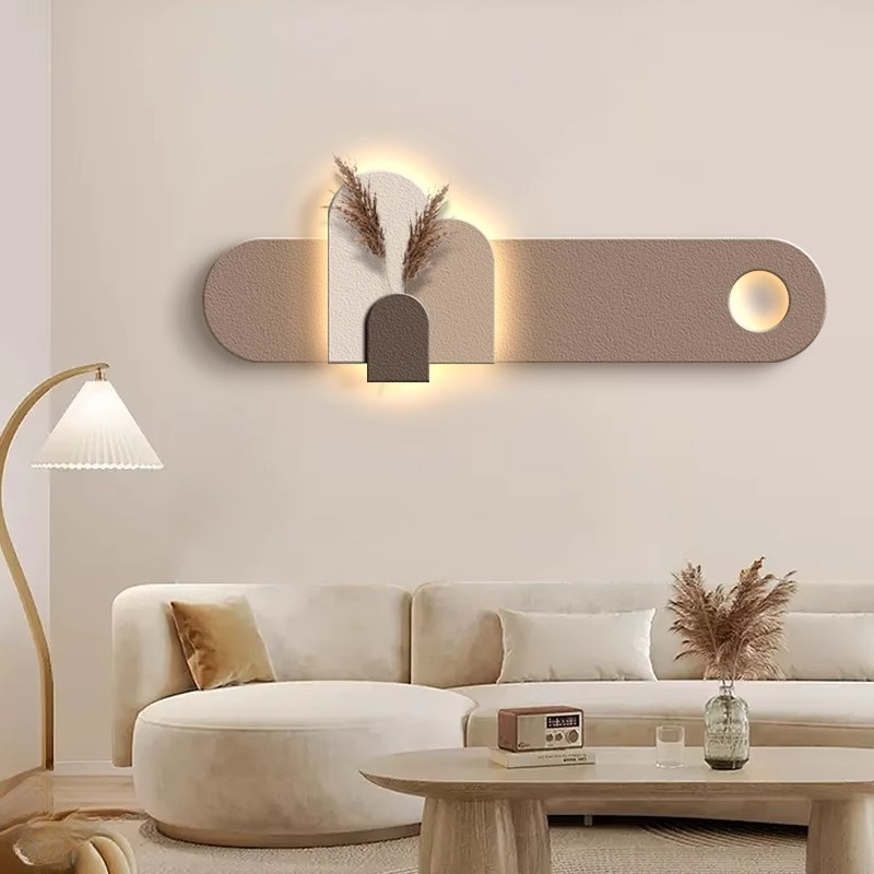 Modern LED Wall Mounted Arch Wall Art – Long Textured Panel Light DR Homes