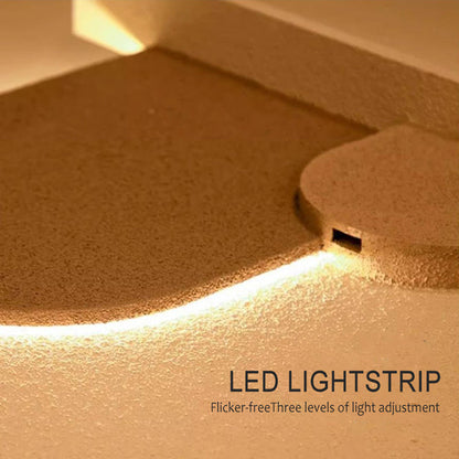 Sandstone LED Wall Art Panel with Pampas Shelf DR Homes