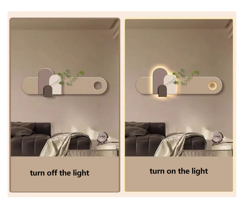 Modern LED Wall Mounted Arch Wall Art – Long Textured Panel Light DR Homes